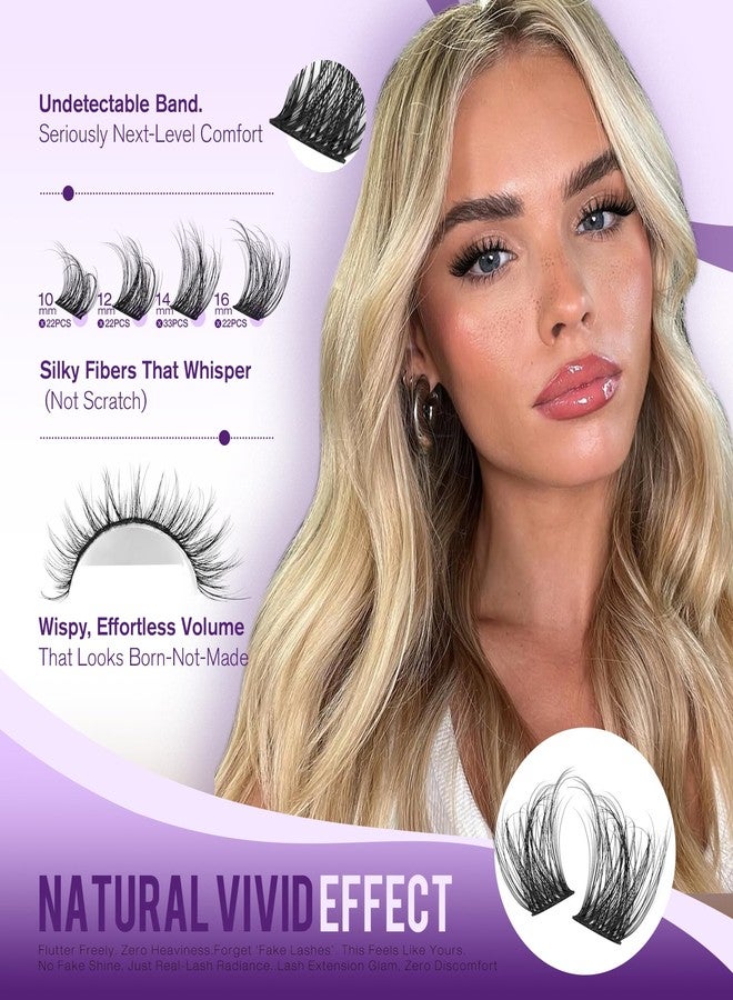 Pawotence Natural Lash Clusters Wispy Eyelash Clusters 10-16mm Full Lashes Cluster Eyelash Extensions Soft Individual Cluster Lashes False Eyelashes for DIY Lash Extension - Image 4