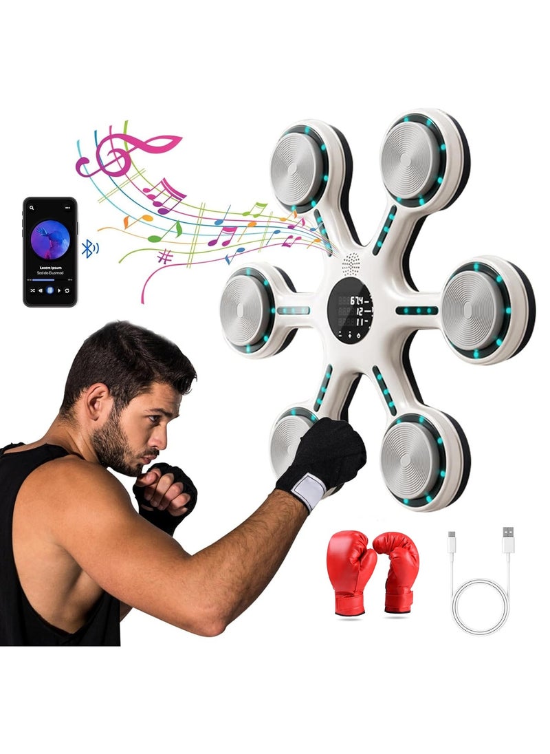 XiuWoo Large Smart Music Boxing Machine for Adults Bluetooth,Smart Music Boxing Machine with Gloves Women and Men,Boxing Music Workout Machine for Home, Indoor and Gym  - Image 1
