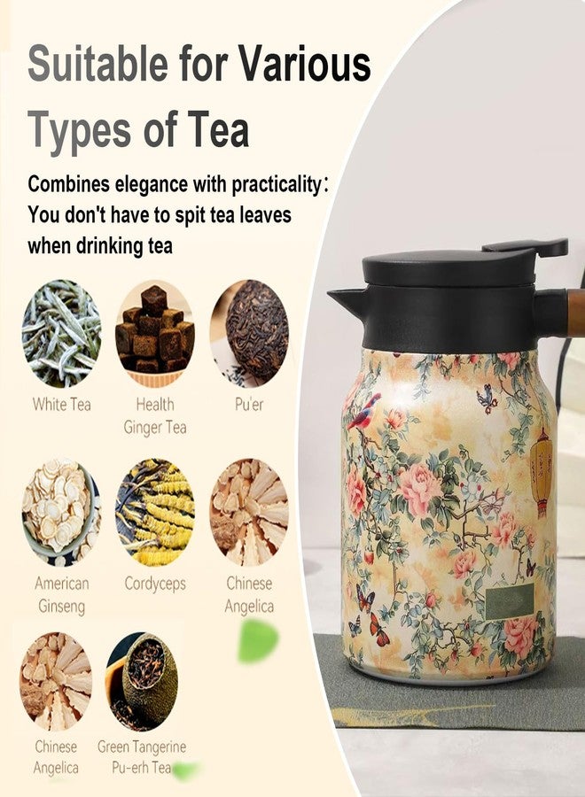 JVDJVD Vintage Floral Tea Pot with Infuser-Green - Image 5