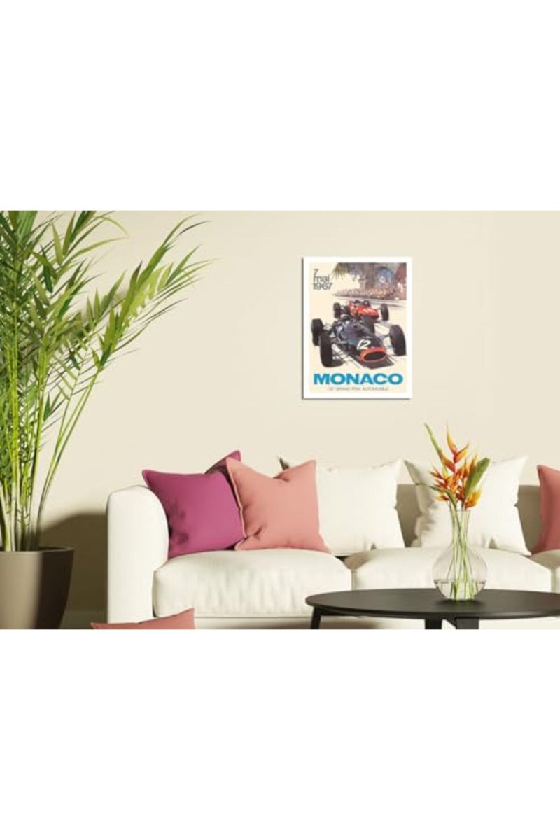 Pacifica Island Art 25th Monaco Grand Prix Automobile 1967 - Formula One F1 - Vintage Car Racing Poster by Michael Turner c.1967 - Fine Matte Paper Print (Unframed) 11x14in - Image 3