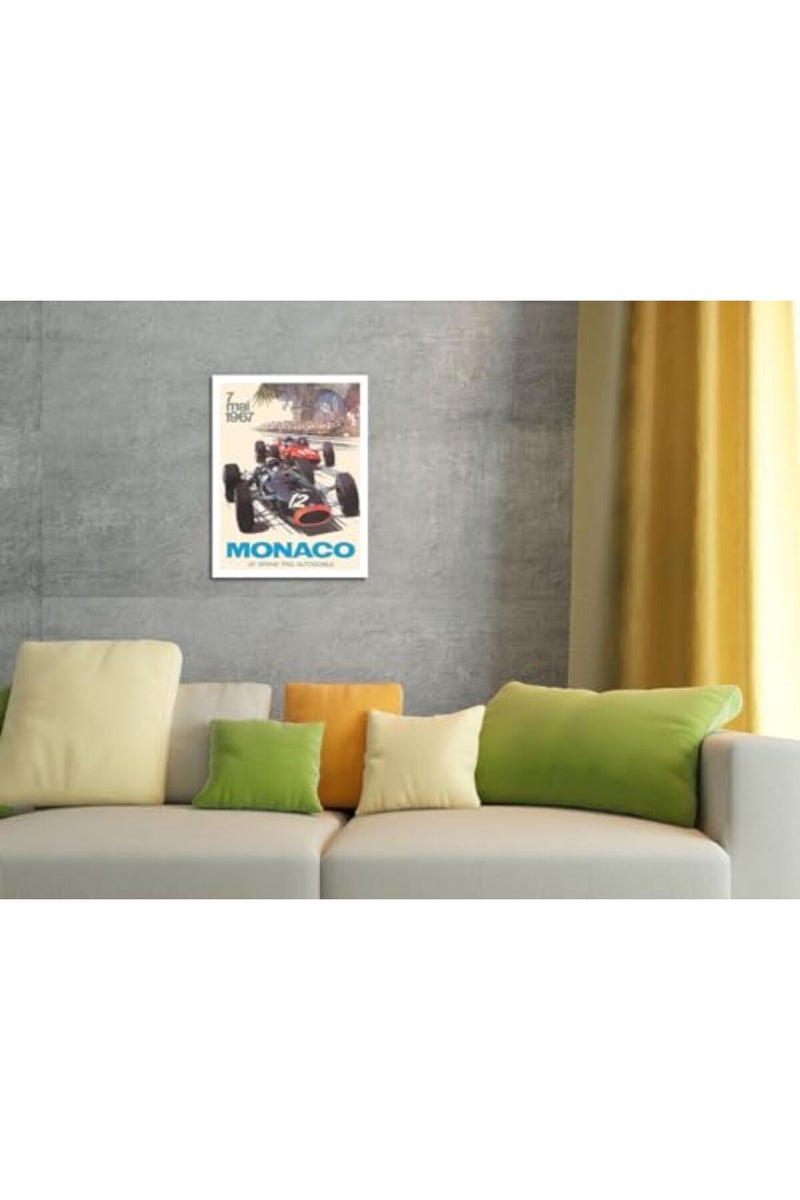 Pacifica Island Art 25th Monaco Grand Prix Automobile 1967 - Formula One F1 - Vintage Car Racing Poster by Michael Turner c.1967 - Fine Matte Paper Print (Unframed) 11x14in - Image 4