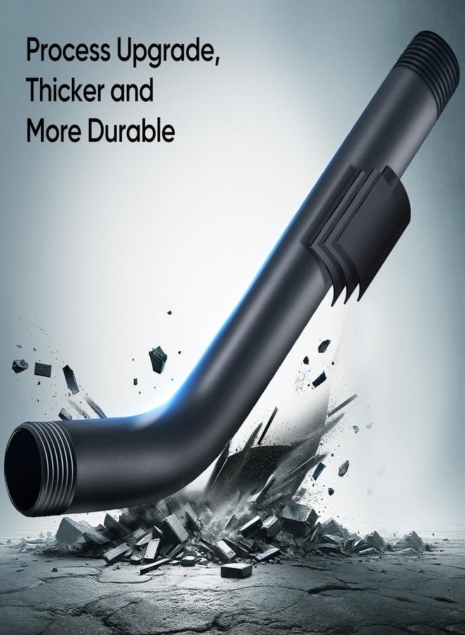 Cobbe Shower Arm with Flange and Teflon Tape, 6-Inches Wall Mounted Shower Pipe Arm Extension for Fixed Shower Head, Matte Black - Image 2