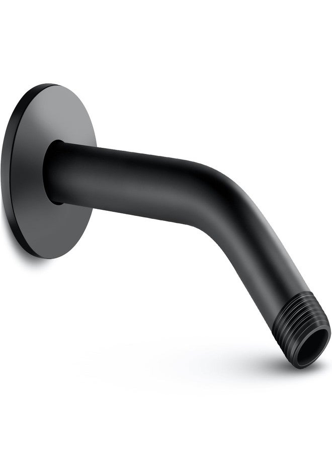 Cobbe Shower Arm with Flange and Teflon Tape, 6-Inches Wall Mounted Shower Pipe Arm Extension for Fixed Shower Head, Matte Black - Image 1