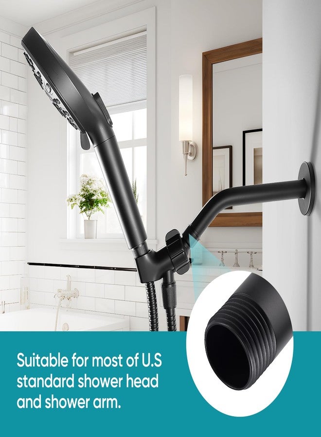 Cobbe Shower Arm with Flange and Teflon Tape, 6-Inches Wall Mounted Shower Pipe Arm Extension for Fixed Shower Head, Matte Black - Image 3