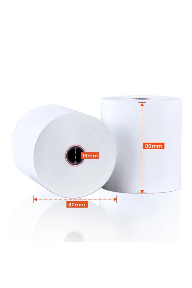 سي كي كي لفافة ورق حراري 80×80 مم، صندوق يحتوي على 50 لفة، طابعة نقاط البيع الإلكترونية، محطة نقاط البيع، (65 جرامًا للمتر المربع) - Image 3