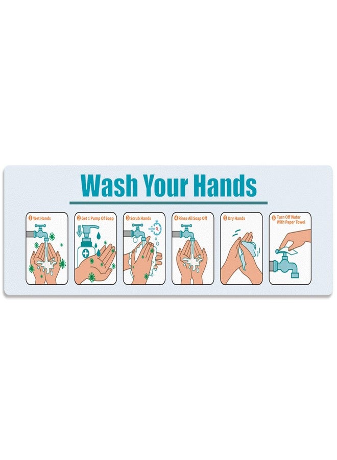 Jenlan Hand Washing Instruction Sign - 15x4.3 Inch Waterproof Adhesive Poster with Step-by-Step Guide | Easy Peel & Stick Label for Sinks in Schools, Restaurants, Healthcare & Home Use - Image 1