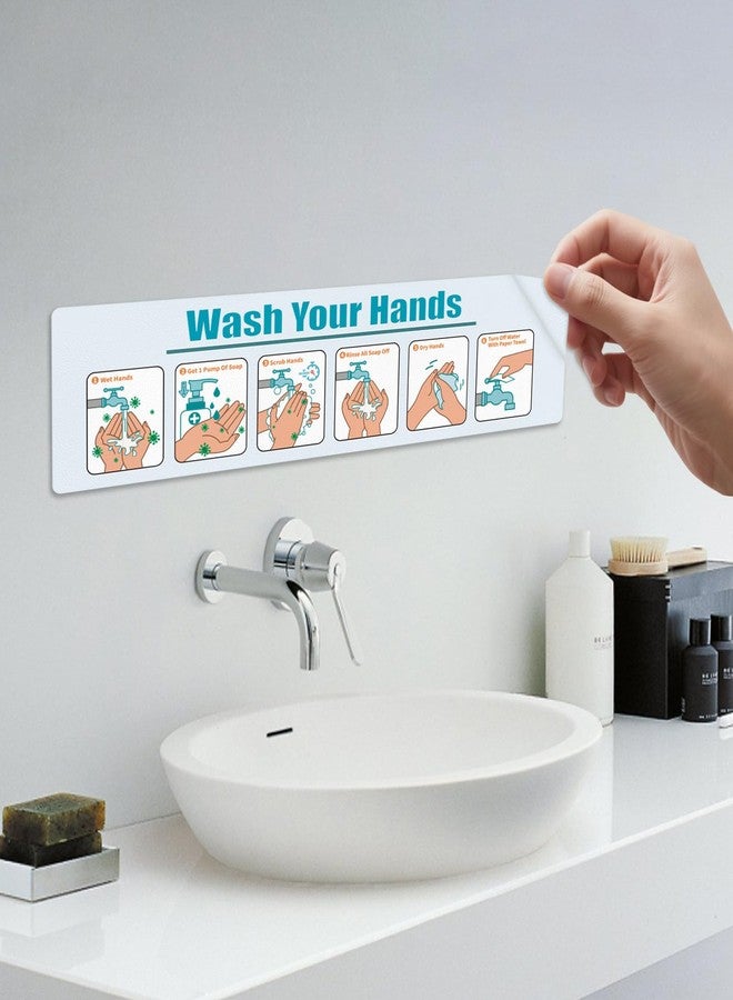 Jenlan Hand Washing Instruction Sign - 15x4.3 Inch Waterproof Adhesive Poster with Step-by-Step Guide | Easy Peel & Stick Label for Sinks in Schools, Restaurants, Healthcare & Home Use - Image 5