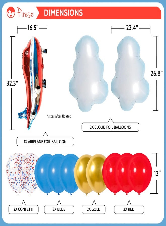 Pirese Airplane Birthday Party Decorations Kit - Plane Banner, Balloons, Aviation Decor for Boys, Time Flies Theme, Airline and Pilot Birthday Supplies, Airplane Themed Party Decorations - Image 4