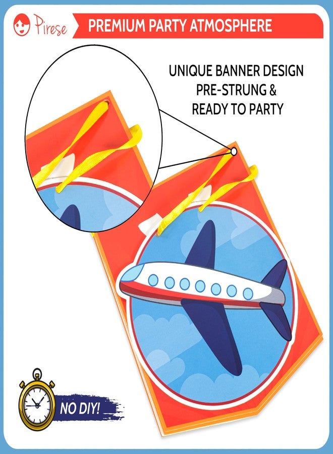 Pirese Airplane Birthday Party Decorations Kit - Plane Banner, Balloons, Aviation Decor for Boys, Time Flies Theme, Airline and Pilot Birthday Supplies, Airplane Themed Party Decorations - Image 5