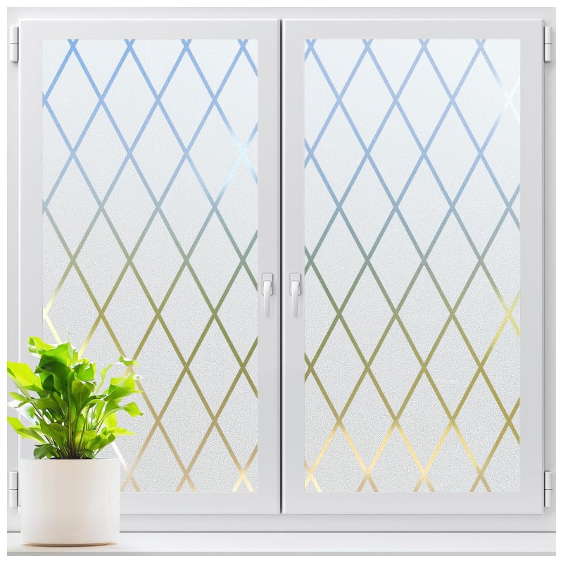LUTE Frosted Lattice Window Film, 17.5" x 78.7" - Image 1