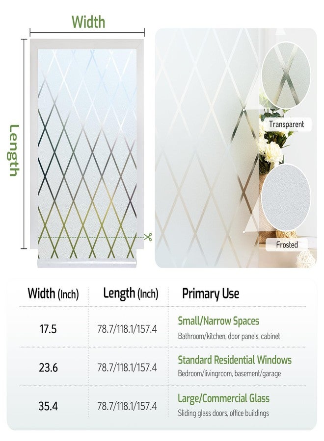 LUTE Frosted Lattice Window Film, 17.5" x 78.7" - Image 3
