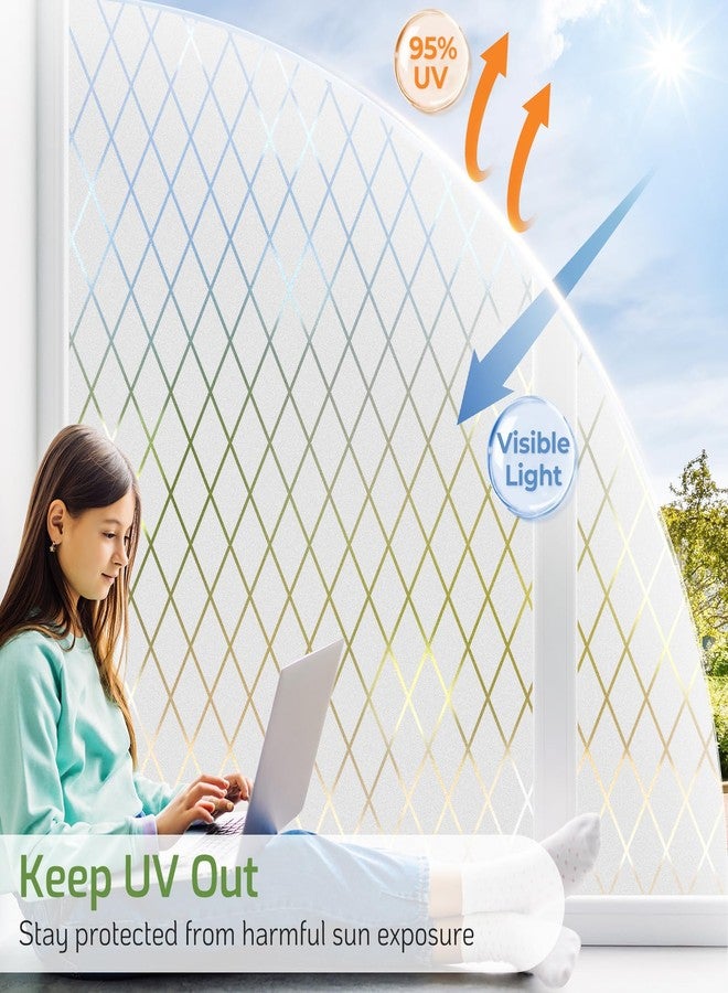 LUTE Frosted Lattice Window Film, 17.5" x 78.7" - Image 4