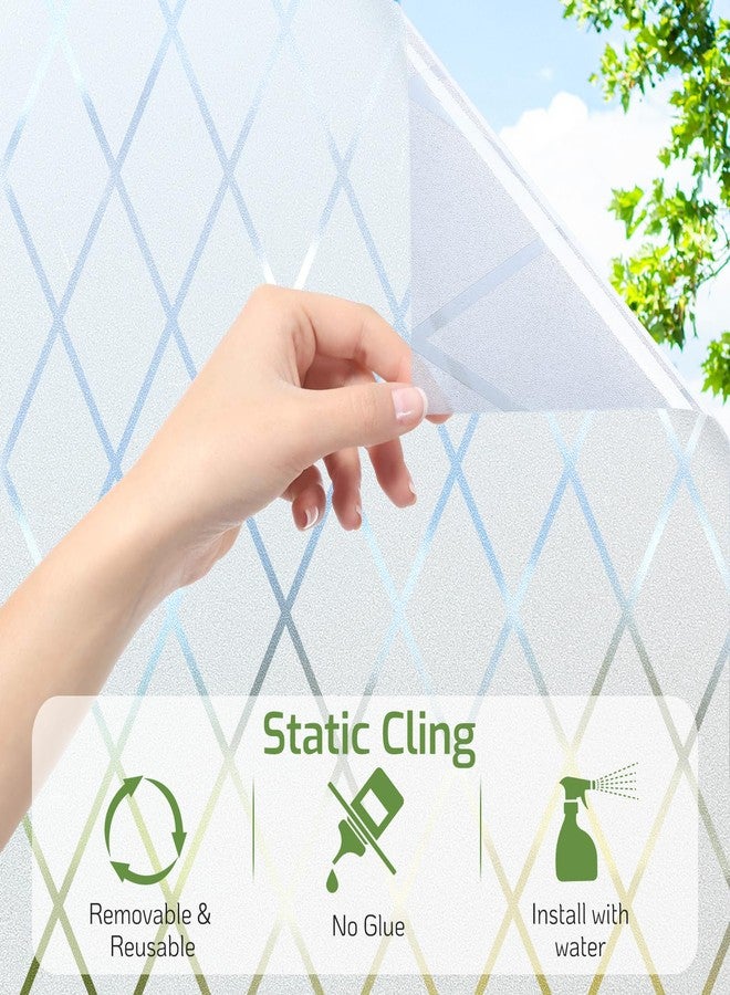 LUTE Frosted Lattice Window Film, 17.5" x 78.7" - Image 5