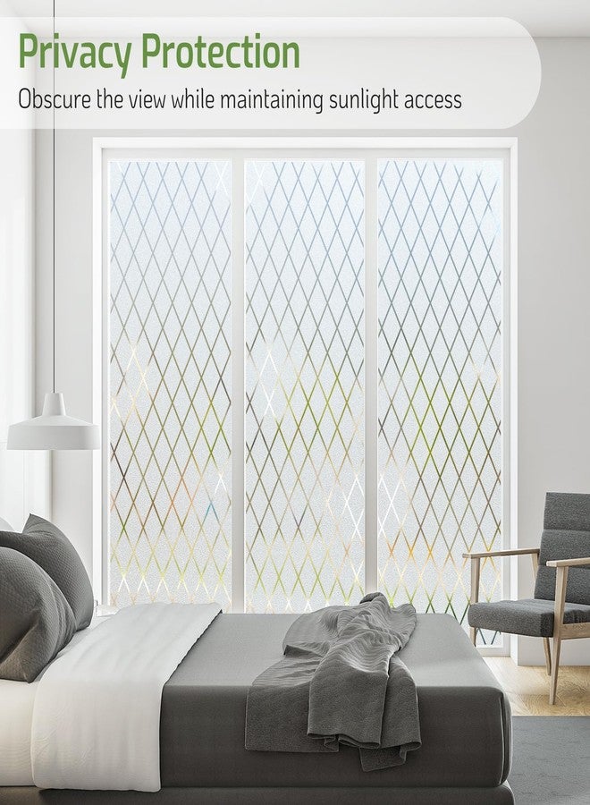 LUTE Frosted Lattice Window Film, 17.5" x 78.7" - Image 2