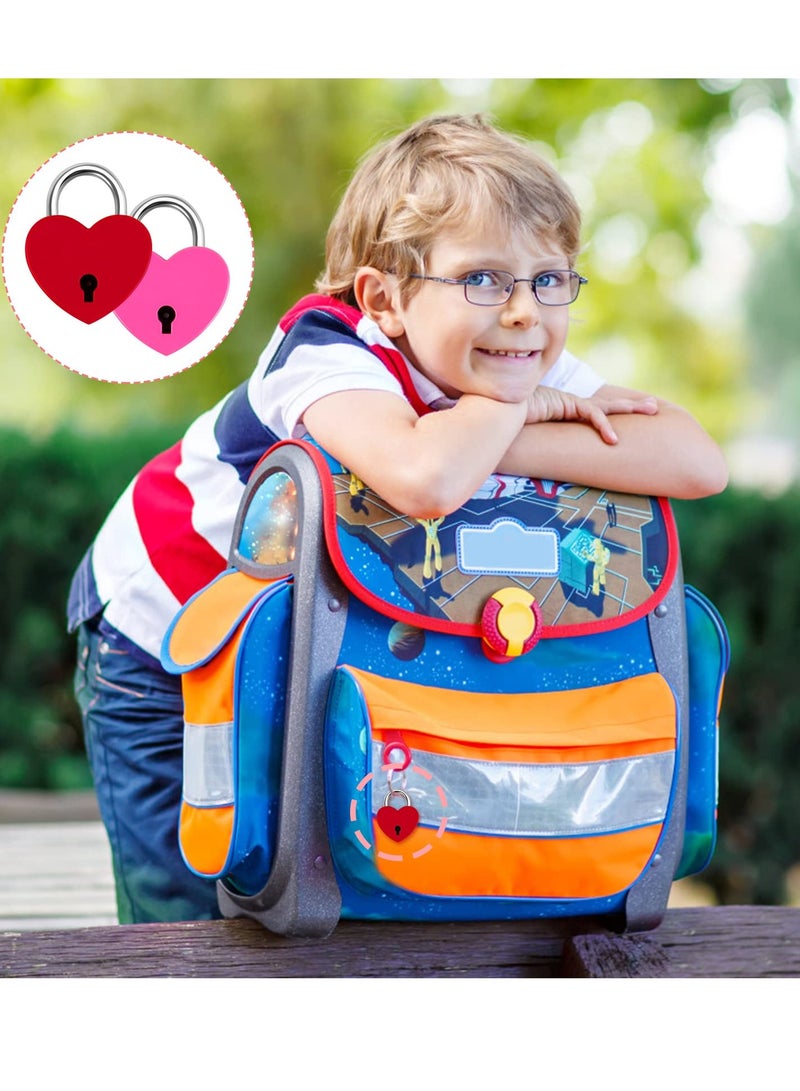 7 Piece Small Padlock Mini Lock Alloy Heart Shaped Lock with Key Suitcase Lock Lock Locker Decorative Diary Lock Love Decorative Lock for Box Diary Luggage (Multi Color) - Image 2