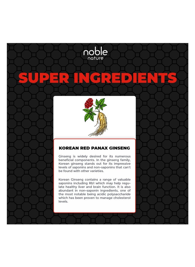 noble nature - Korean Panax Ginseng Extract, Supports Immune Health, Ultra Concentrated - 120 Veg Capsules - Image 1