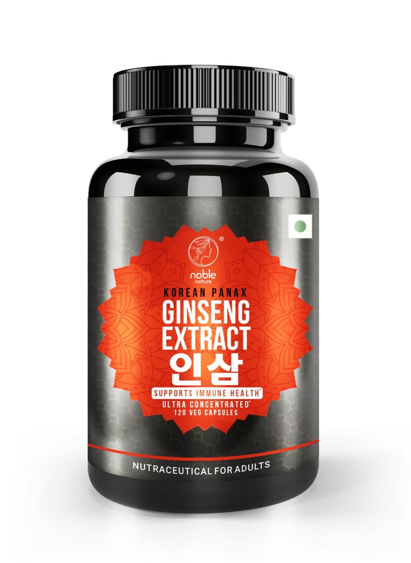 noble nature - Korean Panax Ginseng Extract, Supports Immune Health, Ultra Concentrated - 120 Veg Capsules - Image 1