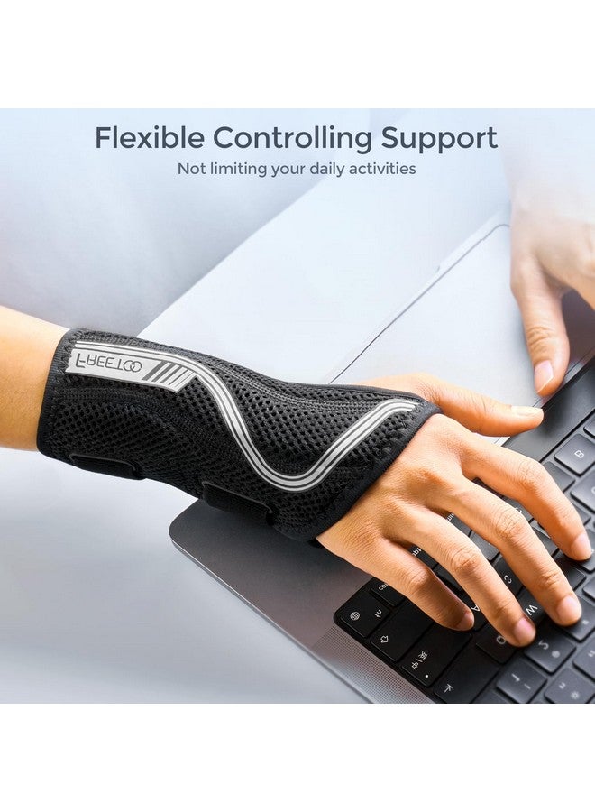 FREETOO Wrist Brace for Carpal Tunnel,[New Upgrade-Anatomically shaped] Adjustable Wrist Support Splint for Men and Women,Hand Brace for Pain Relief, Tendinitis,Arthritis,Left Hand,Medium - Image 4