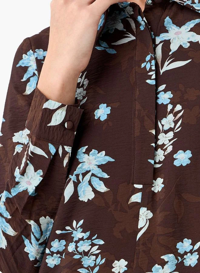 ايكونيك Iconic Printed Women Shirt Dress with Concealed Placket