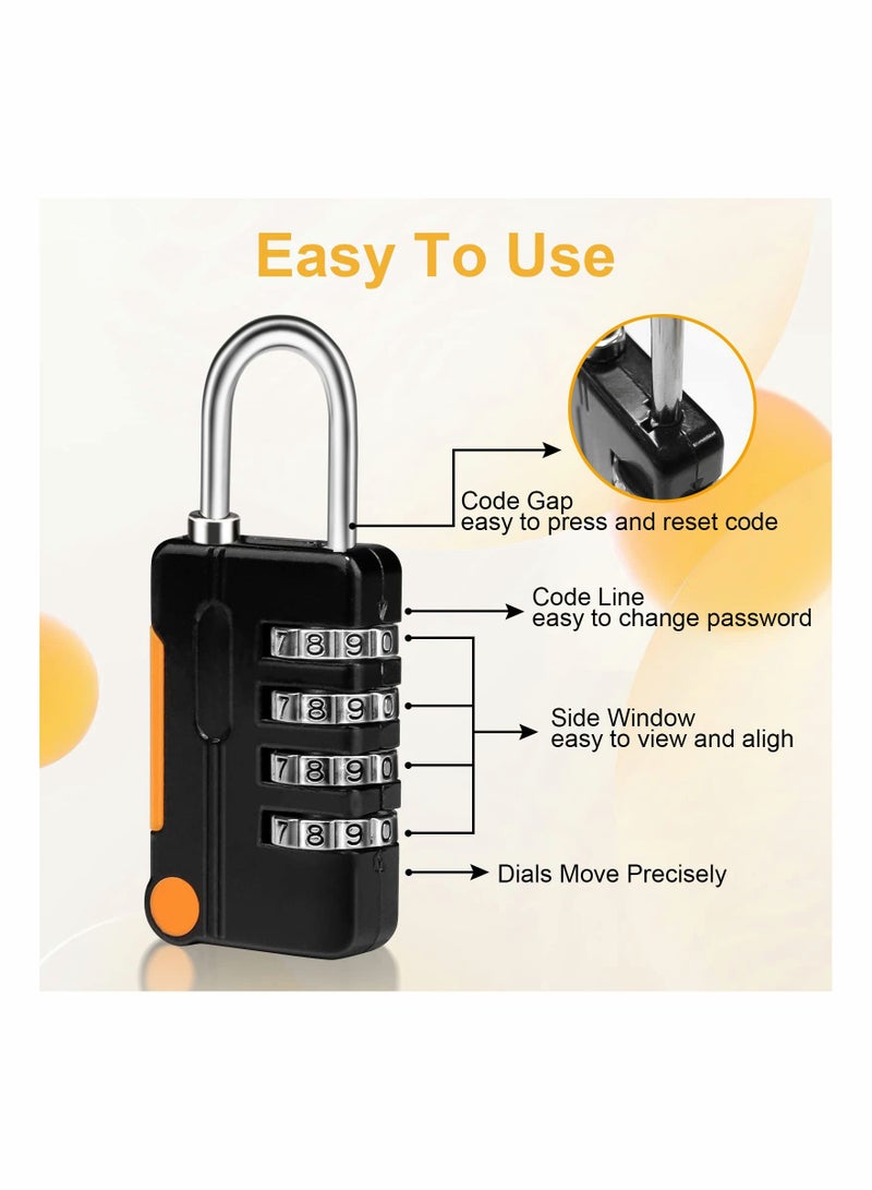 Combination Padlocks, Luggage Lock Suitcase Locks, 2 Pack Small Waterproof Padlocks, 4 Digit Code Security Locks for School Gym Locker, Gate, Shed, Tool Boxes, Fences - Image 4