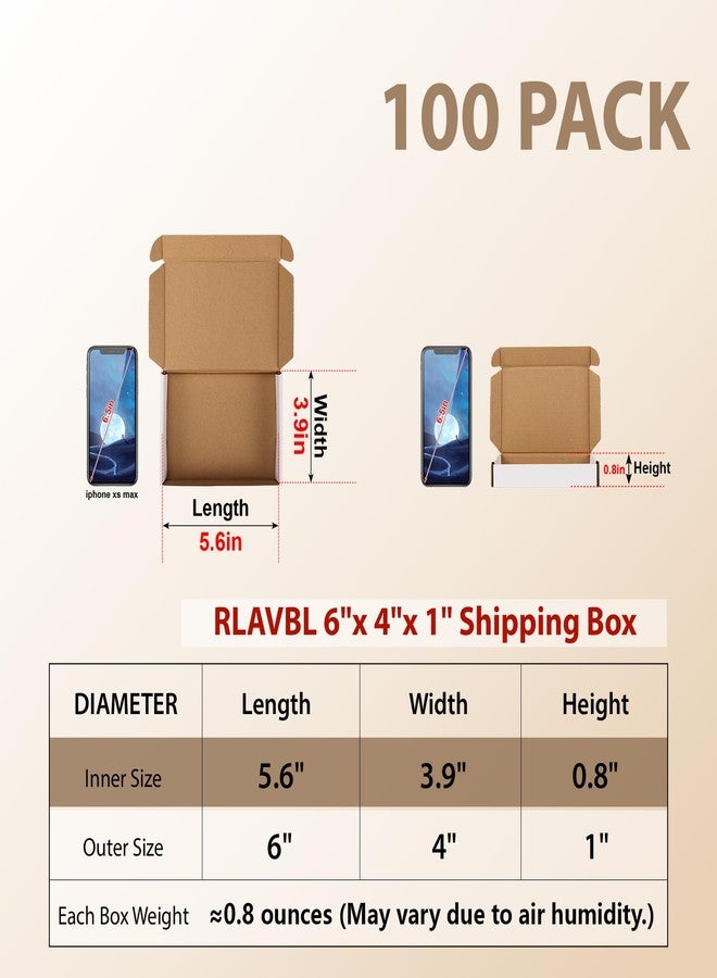 مجموعة صناديق شحن RLAVBL 6x4x1، 100 صندوق، صندوق كرتون أبيض صغير مموج، صندوق بريد - Image 2