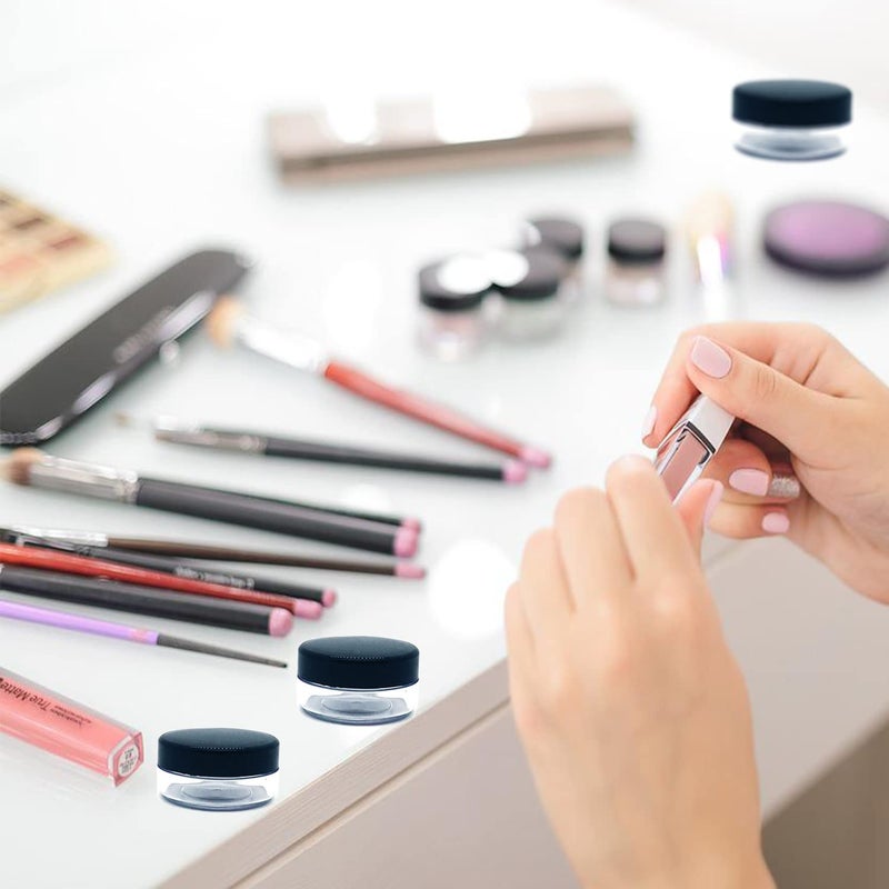 MYYZMY 30 Pcs Sample Containers, 10 Gram Mini Sample Jars for Cosmetic, Eye shadow, Black Lid - Image 5