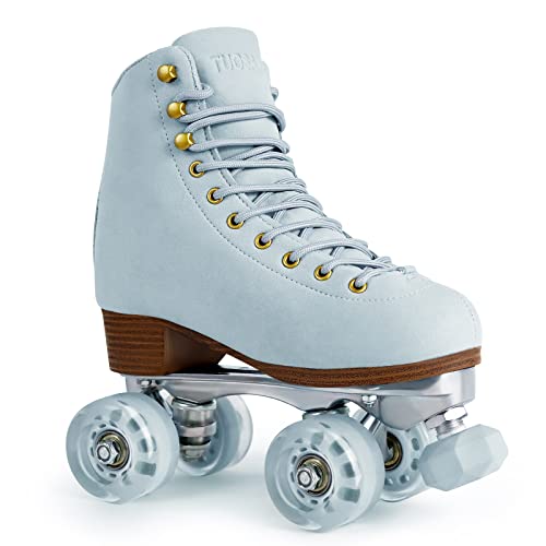 TUOSAMTIN Roller Skates for Women or Men with Height Adjustable Rubber Stoppers Retro Suede Quad Roller Skates for Outdoor and Indoor - Image 3