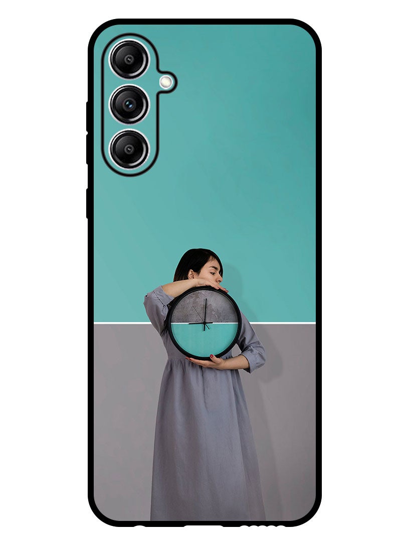 Theodor Protective Case Anti Scratch Shock Proof Bumper Cover For Samsung Galaxy M15 girl_clock_wall - Image 1