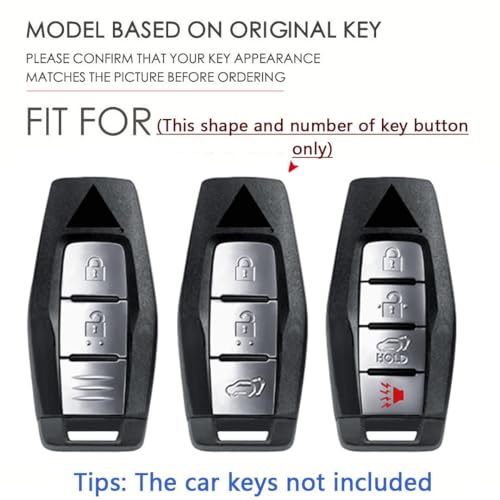 SANRILY PU Leather 2/3/4 Button Key Fob Cover Fit for Mitsubishi Outlander 2023 2022 2021 Keyless with Leather Keychain Black - Image 2