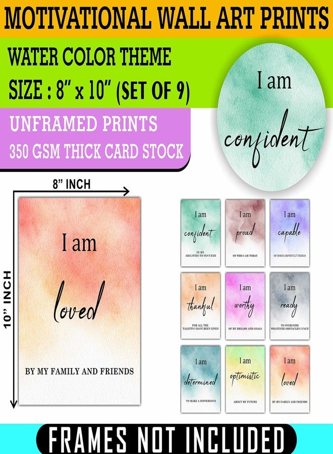 PARTH IMPEX 9Pcs Inspirational Posters for Office Classroom - Motivational Quotes Positive Saying Affirmation Wall Art - Aesthetic Pictures Collage Kit for Kids Teens Adults Room Decor - Unframed 8 x 10 Prints - Image 2