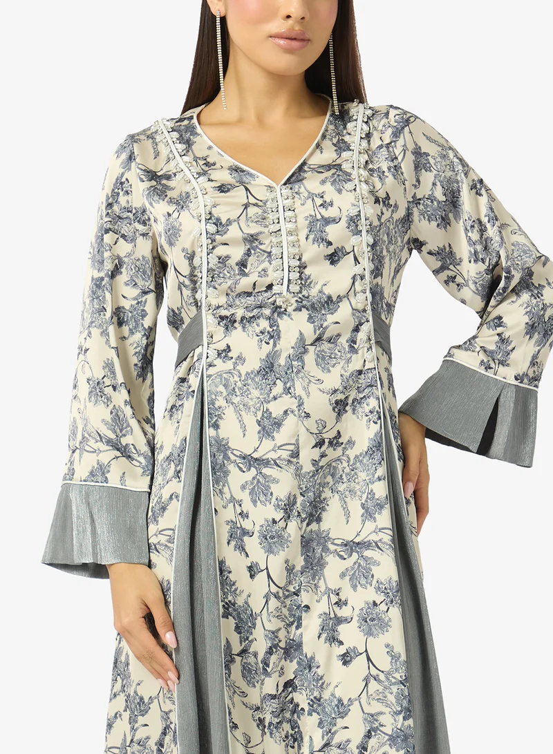Khizana  Monochrome Printed Dress for Women | Best Price UAE