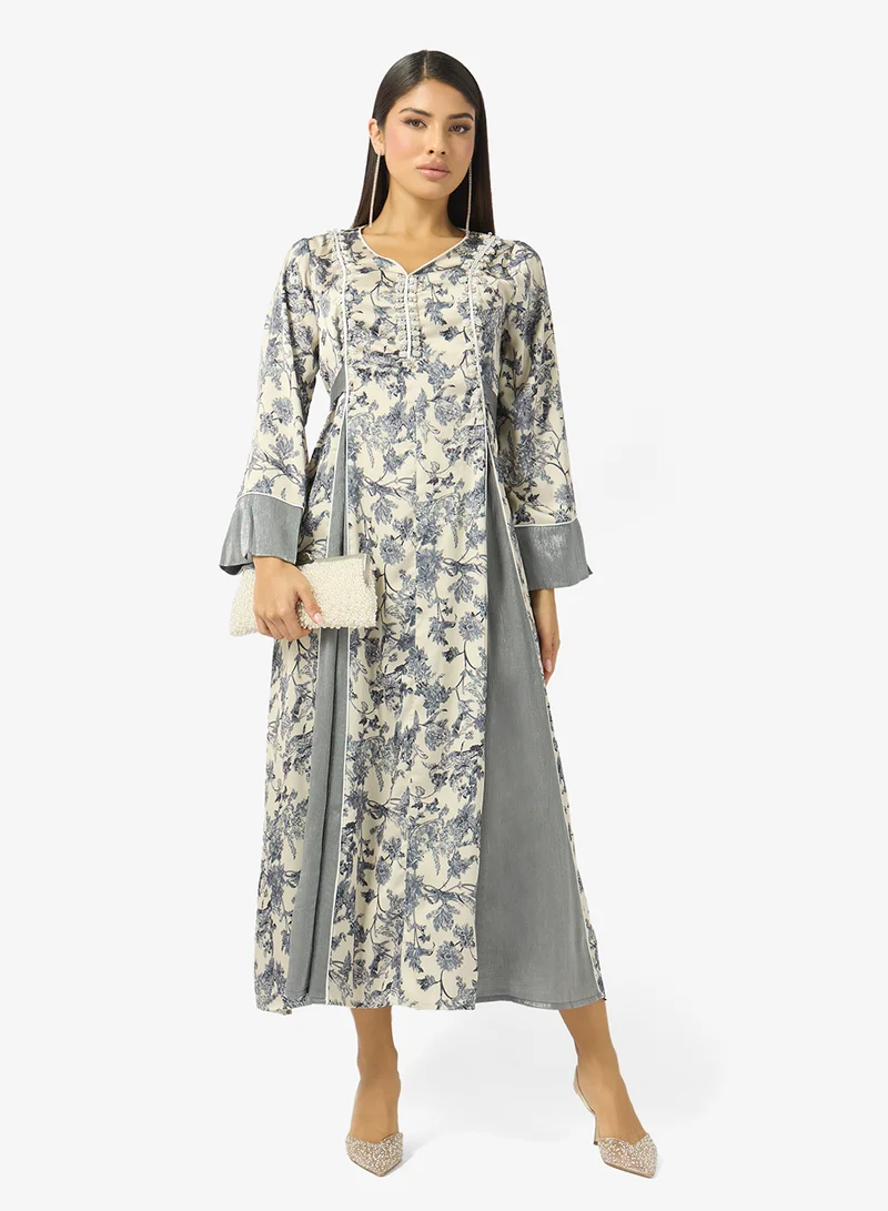 Khizana  Monochrome Printed Dress for Women | Best Price UAE