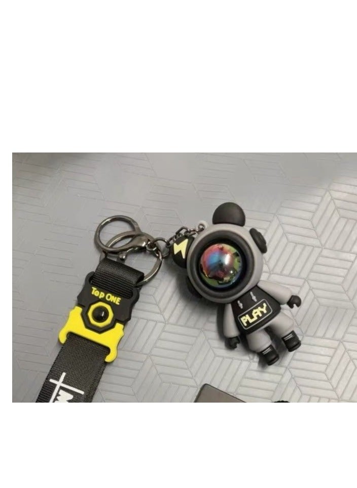 Generic Trendy Cool Cartoon Play Lightning Bear Keychain, Exquisite Couple Fashion Car Keychain, Bag Pendant, Personalized Bag Charm, Elegant Keychain for Women, Men's Car Key Chain Pendant.Three colors available for selection.  - Image 3