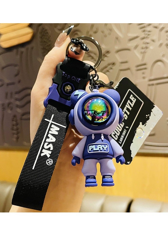 Generic Trendy Cool Cartoon Play Lightning Bear Keychain, Exquisite Couple Fashion Car Keychain, Bag Pendant, Personalized Bag Charm, Elegant Keychain for Women, Men's Car Key Chain Pendant.Three colors available for selection.  - Image 5
