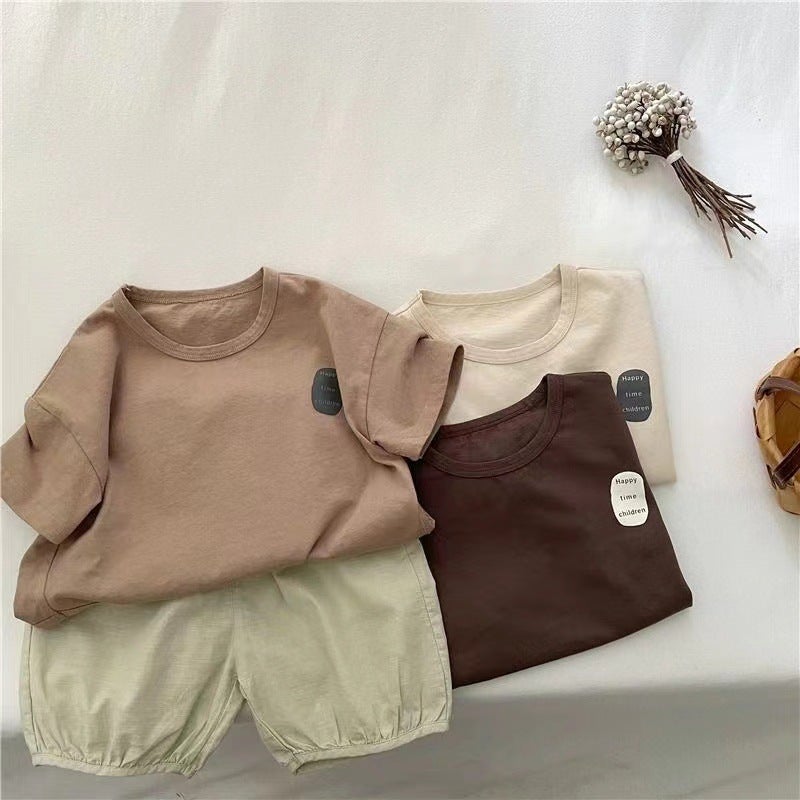 100 Cotton Boys' Short-Sleeved T-Shirt Summer Wear Children'S Children'S Baby'S Western-Style Printed All-Match Casual Korean Style Top - Image 5