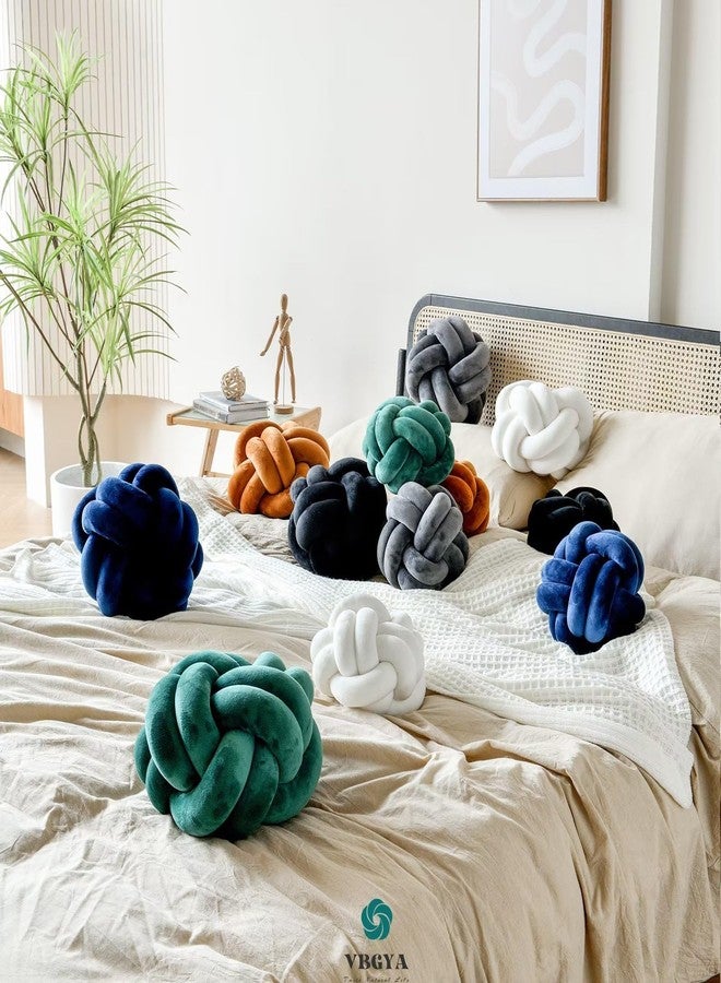 VBGYA Knot Pillow Ball, Soft Home Decorative Throw Pillows Cushion, Round Changeability Knotted Pillows, Modern Home Handmade Cushions for Bedroom, Sofa, Couch (8 Inch, Black) - Image 4