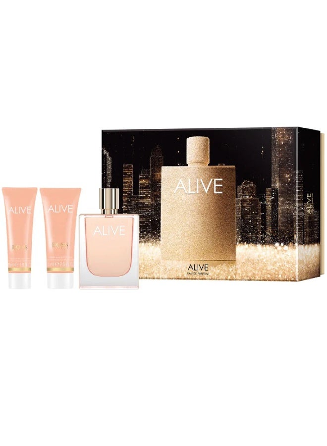 BOSS Hugo Boss BOSS Alive Eau de Parfum 3-Piece Gift Set for Women - EDP 80ml, Body Lotion 75ml, Shower Gel 50ml