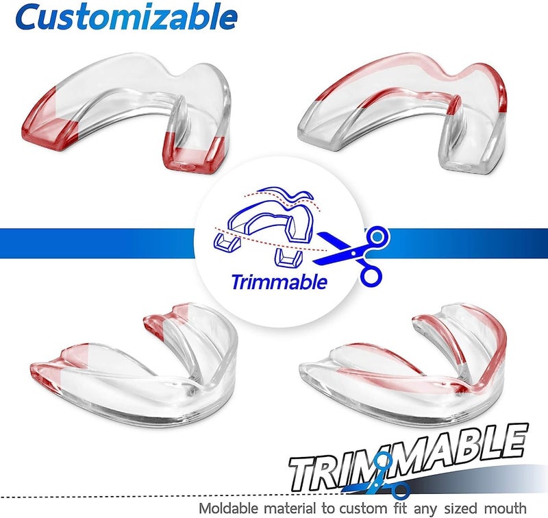 LORIOUS Mouthguard - One Size Fits All Premium Set of 6 BPA Free Moldable, Customizable and Trimmable Medical Grade Mouth Guard for Grinding Teeth Clenching Bruxism, Sport Athletic, Whitening Tray - Image 2