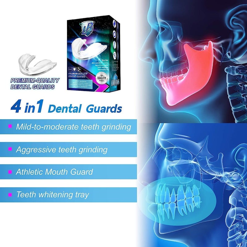LORIOUS Mouthguard - One Size Fits All Premium Set of 6 BPA Free Moldable, Customizable and Trimmable Medical Grade Mouth Guard for Grinding Teeth Clenching Bruxism, Sport Athletic, Whitening Tray - Image 3
