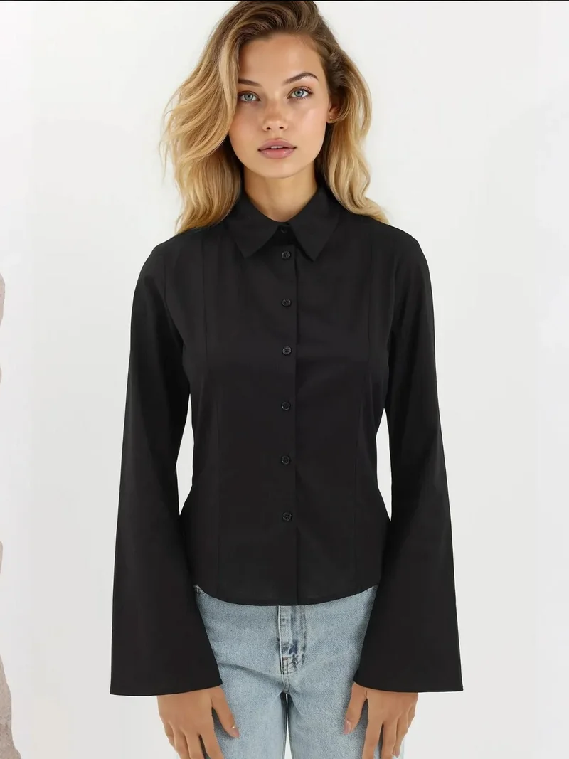 HICCUP Fitted Long Sleeve Shirt