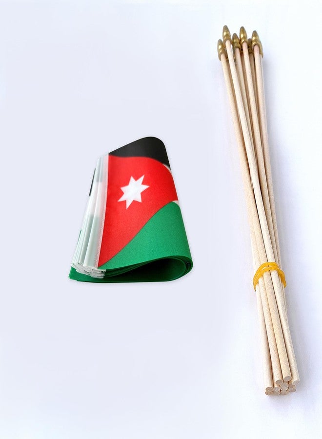 TSMD Jordan Stick Flag Jordanian Small Mini Hand Held Flags,5x8 Inch,12 Pack - Image 3