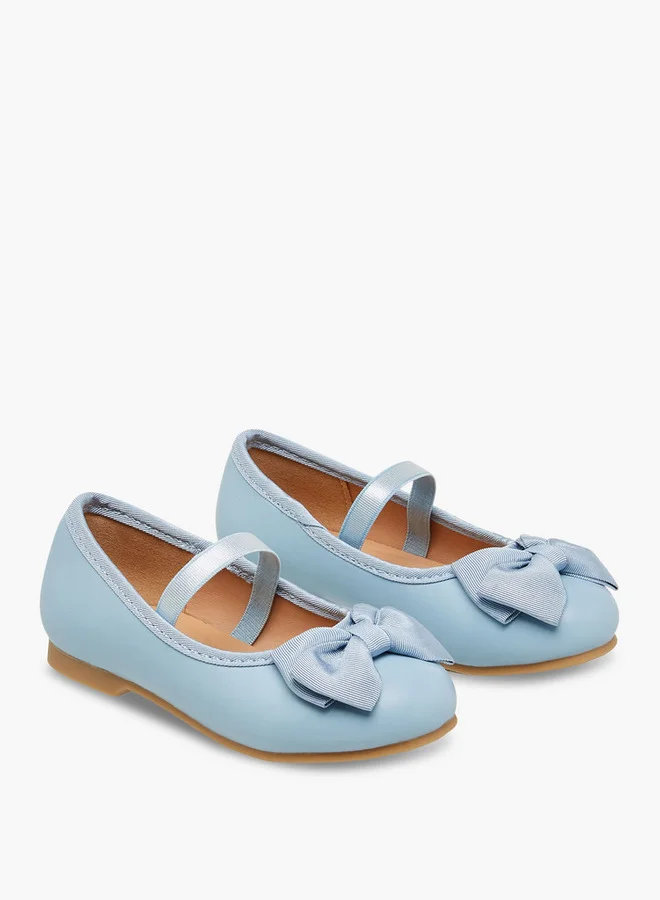 JUNIORS Bow Embellished Ballerina Shoes with Elasticated Strap