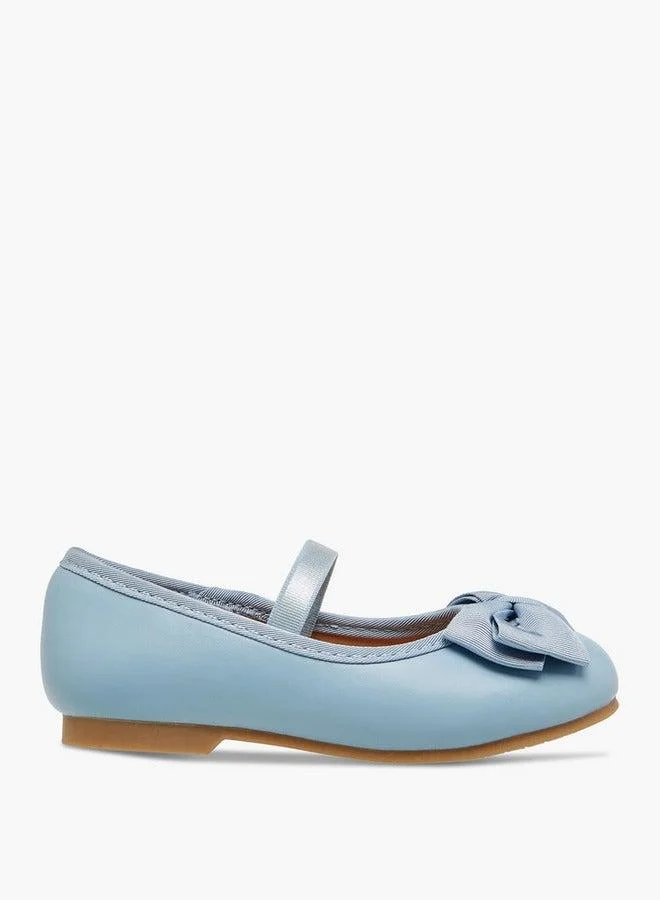 JUNIORS Bow Embellished Ballerina Shoes with Elasticated Strap