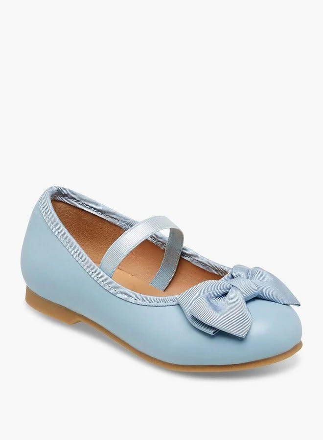 JUNIORS Bow Embellished Ballerina Shoes with Elasticated Strap