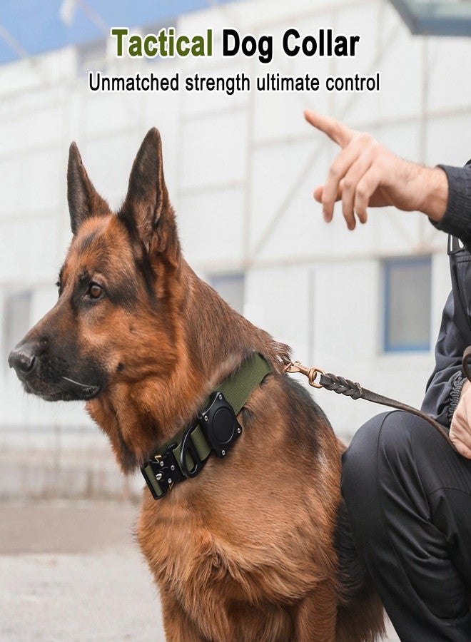 GLIDESMOOTH Dog Collar, Waterproof Tactical Dog Collar with Control Handle and Zinc Alloy Buckle, Pet Collar for AirTag, Medium Large Dog, Medium, Army Green (Includes Screwdriver Accessories) - Image 2