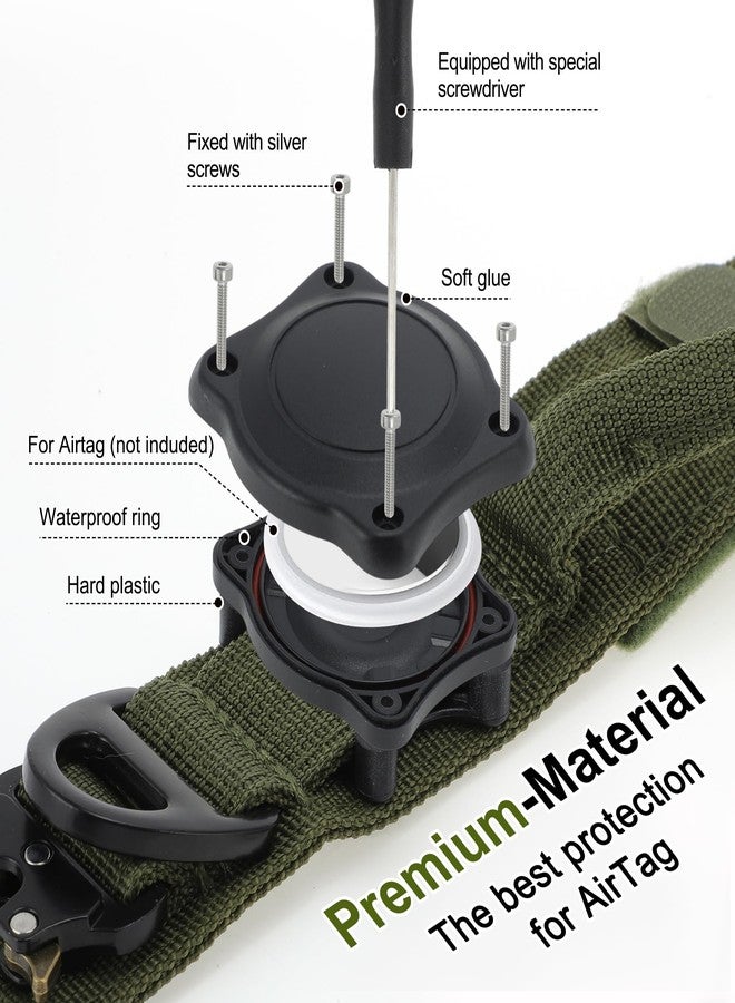 GLIDESMOOTH Dog Collar, Waterproof Tactical Dog Collar with Control Handle and Zinc Alloy Buckle, Pet Collar for AirTag, Medium Large Dog, Medium, Army Green (Includes Screwdriver Accessories) - Image 3