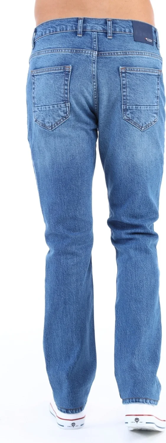 Cedy Denim Men's Yüksel Waist Wide Cut Piggy Leg Denim Trousers Regular Fit Jean C336