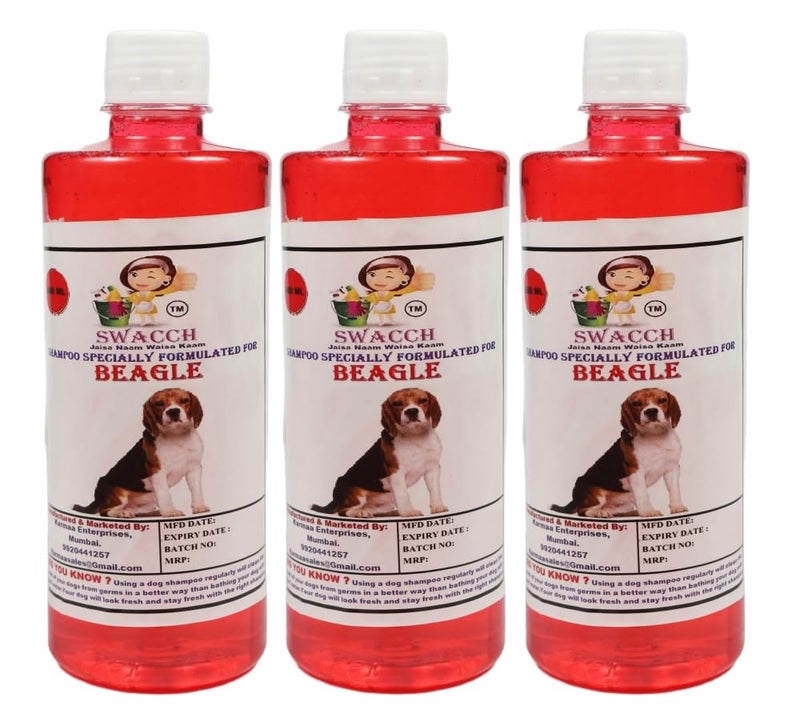 swacch Shampoo | Puppy Safe Shampoo | PH Balanced | Ditch to Itch for Beagle Dog Shampoo 500ml Pack of 3 (Strawberry) + Spike Ball Chew Toy Combo Pack - Image 2