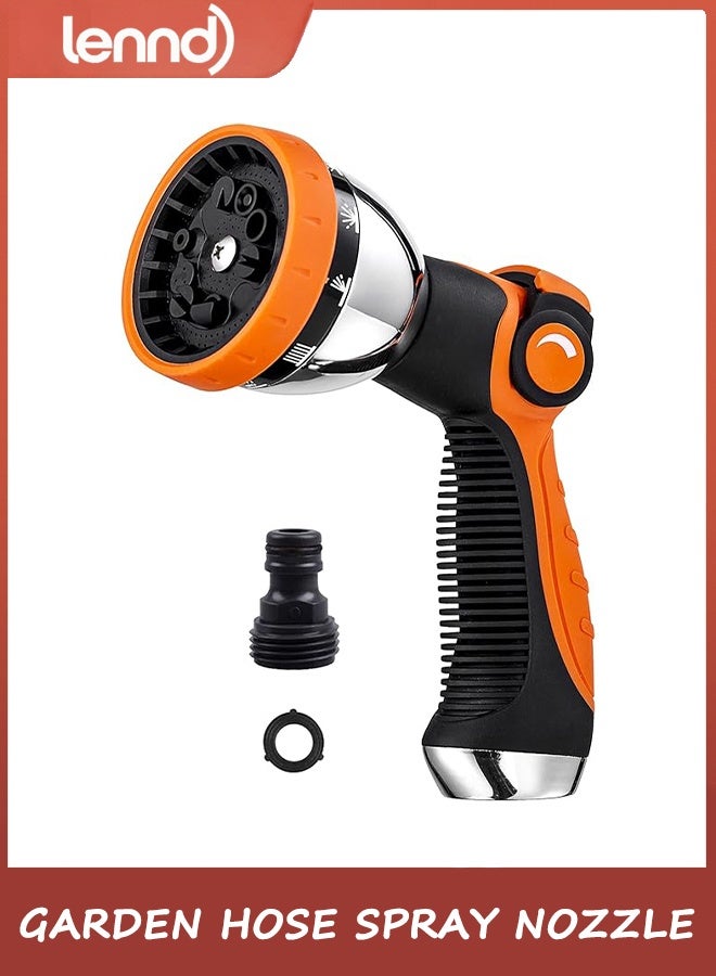 LENND Garden Hose Spray Nozzle,10 Hose Metal Duty Watering Patterns Thumb Control On Off Valve, High Pressure Nozzle Sprayer for Plants, Car Wash,Cleaning,Showering Pets - Image 1