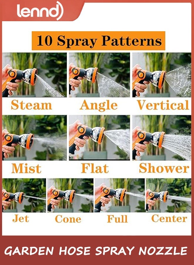 LENND Garden Hose Spray Nozzle,10 Hose Metal Duty Watering Patterns Thumb Control On Off Valve, High Pressure Nozzle Sprayer for Plants, Car Wash,Cleaning,Showering Pets - Image 5